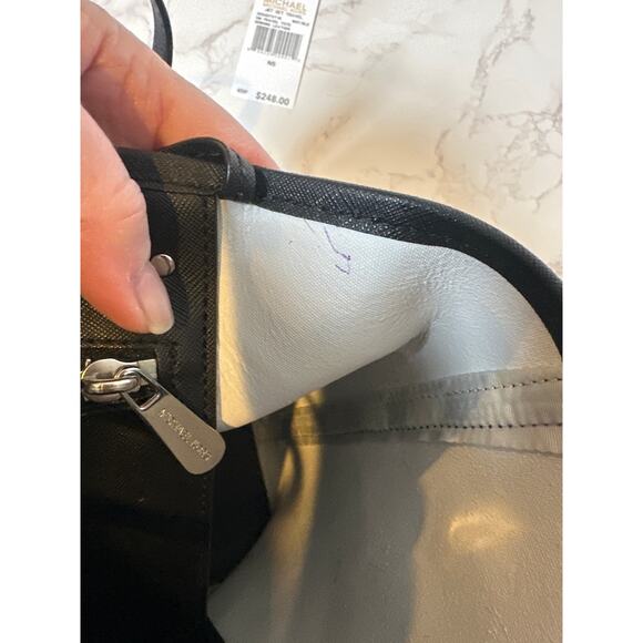 Michael Kors checkerboard small jet set travel tote handbag leather - Picture 8 of 11